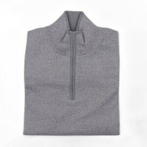 NEW HAGEN men's cotton-cashmere quarter zip in marled silver